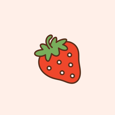red strawberry. vector illustration. Colorful design element or iconのイラスト素材