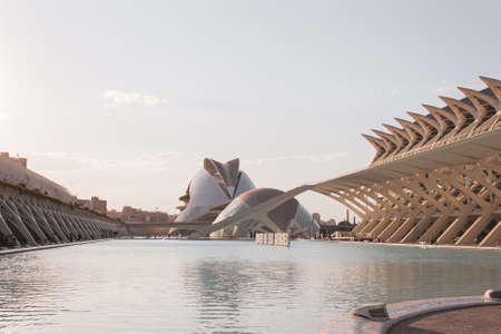 Valencia, Spain; June 6 2020: City of arts and sciences in Valencia. Beautiful architecture, urban landscapeのeditorial素材