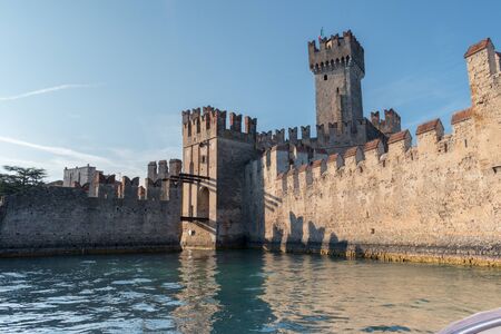 Castle of ROCCA SCALIGERA in Sirmione, Italyのeditorial素材