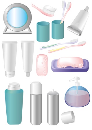 The collection of items of the bathroom のイラスト素材
