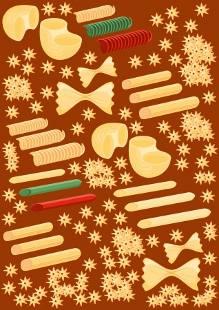 background from different types of macaroniのイラスト素材