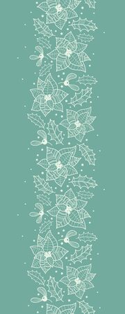 Beautiful christmas pattern with Poinsettia plant, mistletoe and holly leaves. Hand drawn elements, creative and elegant, great for christmas prints, textiles, wrapping, banner, wallpaper - vectorのイラスト素材