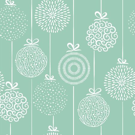 Elegant Christmas baubles seamless pattern, hand drawn balls - great for textiles, wallpapers, invitations, banners - vector surface designのイラスト素材