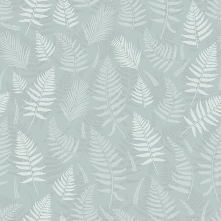 Cute hand drawn fern seamless pattern, floral background, great for textiles, wallpapers, banners - vector designのイラスト素材