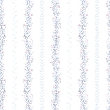 Cute hand drawn flower garland seamless pattern, floral background, great for textiles, banners, wrapping - vector designのイラスト素材