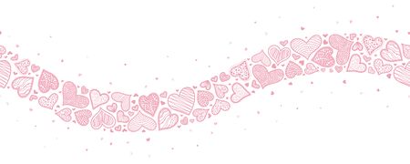 Lovely Valentine's Day Design, hand drawn ornate hearts - great for card designs, banners, wallpapers - vector designのイラスト素材