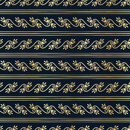 Elegant hand drawn art deco seamless pattern, abstract gold background, great for textiles, banners, wallpapers, wrapping - vector designのイラスト素材