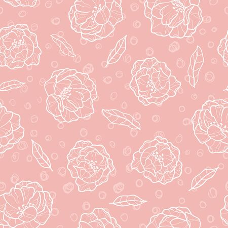 Elegant hand drawn peonies seamless pattern, lovely floral background, great for textiles, banners, wallpapers, wrapping - vector designのイラスト素材