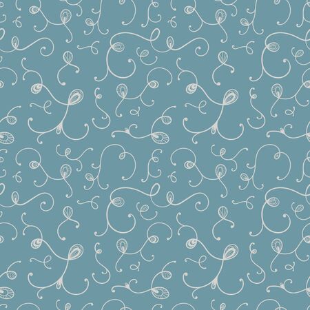 Cute hand drawn abstract seamless pattern, swirly background, great for textiles, banners, wallpapers - vector designのイラスト素材
