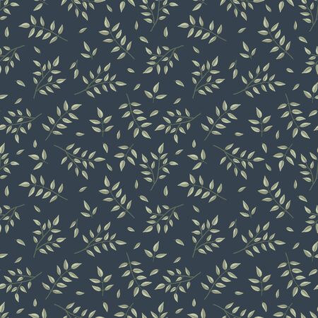 Lovely hand drawn branches seamless background, doodle leaves background, great for textiles, banners, wallpapers - vector designのイラスト素材