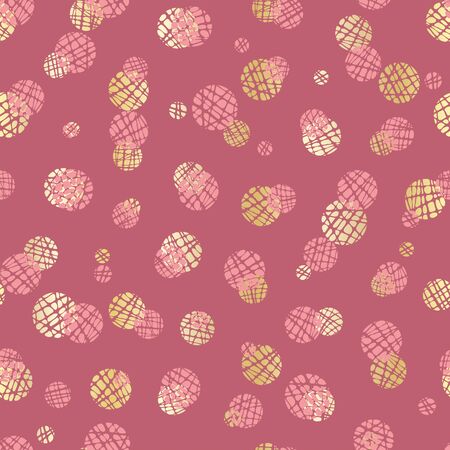 Fun doodle circles seamless pattern, abstract background, great for textiles, banners, wallpaper - vector designのイラスト素材