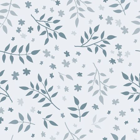 Lovely hand drawn branches seamless background, doodle leaves background, great for textiles, banners, wallpapers - vector designのイラスト素材