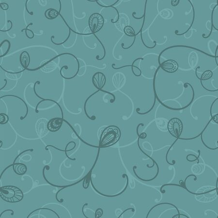 Cute hand drawn abstract seamless pattern, swirly background, great for textiles, banners, wallpapers - vector designのイラスト素材