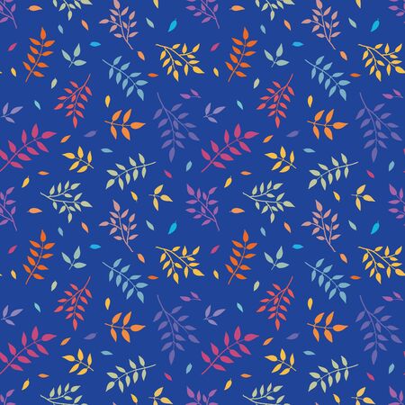 Lovely hand drawn branches seamless background, doodle leaves background, great for textiles, banners, wallpapers - vector designのイラスト素材