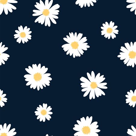 Cute hand drawn floral seamless pattern, lovely flower meadow background, great for spring or summer textiles, banners, wallpaper, wrapping - vector designのイラスト素材
