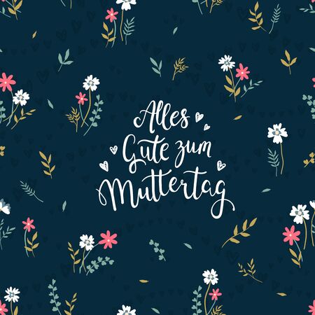Lovely hand drawn and hand written Mother's Day design in german, great for Cards, Wallpaper, Banner - vector designのイラスト素材