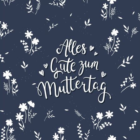 Lovely hand drawn and hand written Mother's Day design in german, great for Cards, Wallpaper, Banner - vector designのイラスト素材