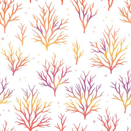 Cute hand drawn under water seamless pattern, colorful summer background, great for textiles, banners, wallpapers, wrapping - vector designのイラスト素材