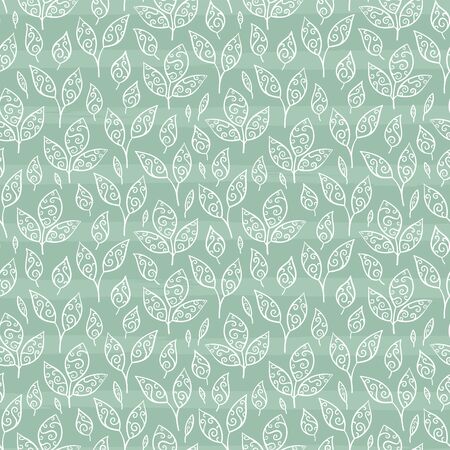 Creative hand drawn leaves seamless pattern, cute background, great for textiles, banners, wallpapers, wrapping - vector designのイラスト素材