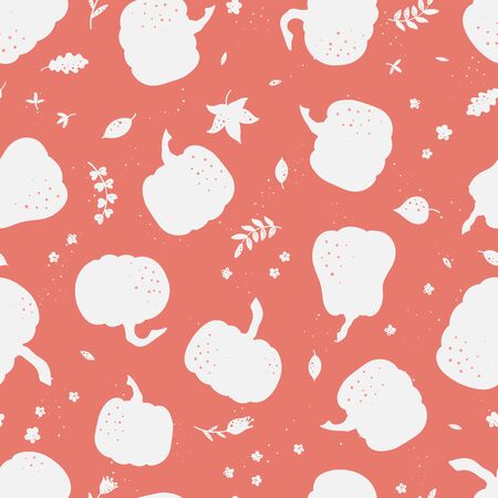 Cute hand drawn pumpkin seamless pattern, great for Thanks Giving and Autumn background, textiles, wallpapers, banners - vector designのイラスト素材