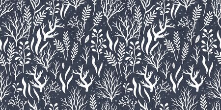 Cute hand drawn under water seamless pattern, colorful summer background, great for textiles, banners, wallpapers, wrapping - vector designのイラスト素材