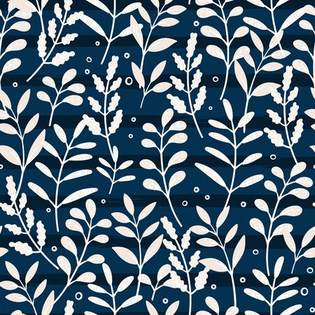 Fun hand drawn branches seamless pattern, hand drawn background, great for textiles, banners, wallpapers, wrapping - vector designのイラスト素材