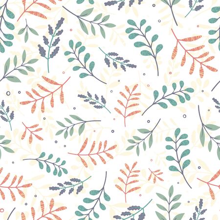 Fun hand drawn branches seamless pattern, hand drawn background, great for textiles, banners, wallpapers, wrapping - vector designのイラスト素材