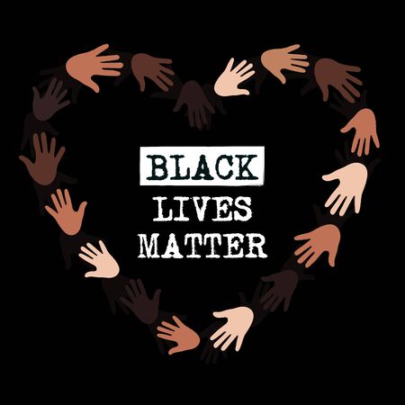 Black lives matter. Design with Hands and Type.のイラスト素材