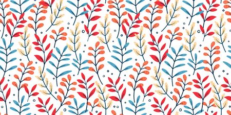 Fun hand drawn branches seamless pattern, hand drawn background, great for textiles, banners, wallpapers, wrapping - vector designのイラスト素材