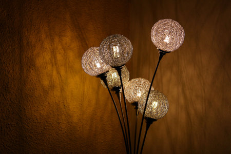 Design floor lamp lighting up.