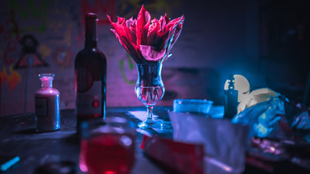 Cyberpunk brigt still life photoの写真素材
