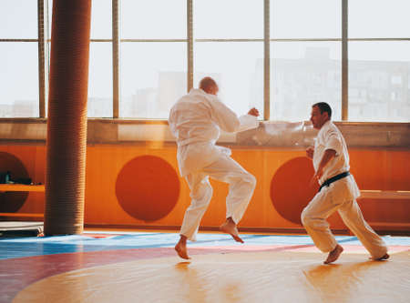 Fight of two mans on tatamiの写真素材