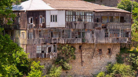 Crazy superstructure of the wood above old historic building.の写真素材