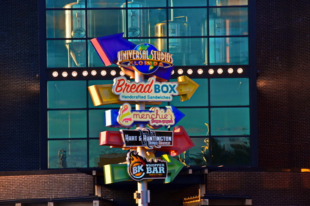 Orlando, Florida USA; July 31, 2018 Citywalk signs at Universal Studios in Orlando, Floridaのeditorial素材