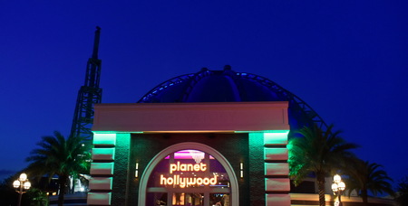 Orlando, Florida. September 03, 2018. Planet Hollywood on blue sky backround at Lake Buena Vista.のeditorial素材