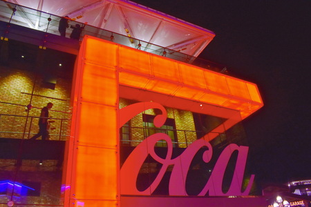 Orlando, Florida. November 12, 2018. Partial view of Coca-Cola store in Lake Buena Vista Area.のeditorial素材