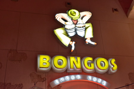 Orlando, Florida. November 20, 2018 Colorful Cuban restaurant sign in Lake Buena Vistaのeditorial素材