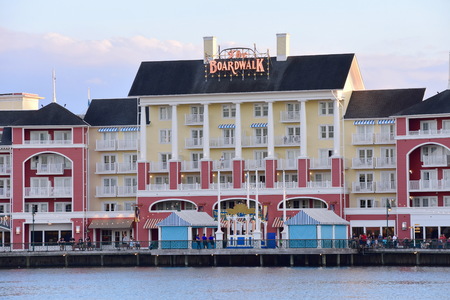 Orlando, Florida. November 23, 2018 Colorful-of-the-century boardwalks in such coastal cities as Atlantic City at Lake Buena Vista areaのeditorial素材