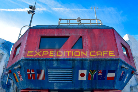 Orlando, Florida. December 19, 2018. Top view of Colorful Cafe at Seaworld in International Drive area.のeditorial素材