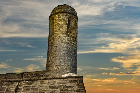 St. Augustine, Florida. January 26, 2019. Top view of San Marcos Castle Fort at Old Town in Floridas Historic Coast (2)のeditorial素材