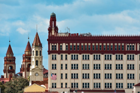 St. Augustine, Florida. January 26, 2019. Top view of Cathedral Basilica of St. Augustine at Old...