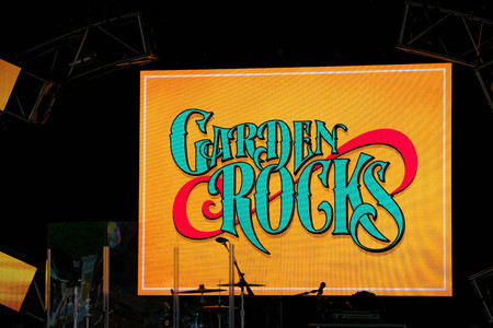 Orlando, Florida . March 27, 2019. Illuminated Garden Rocks sign at Epcot in Walt Disney World.のeditorial素材