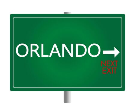 Orlando white and red lettering on green backround. Sign vector.のイラスト素材