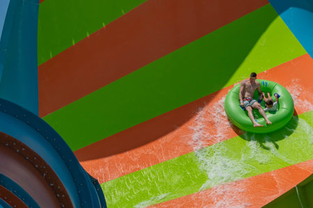 Orlando, Florida. May 20, 2019. People having fun Karakare curl at Aquatica in International Drive area (8)のeditorial素材