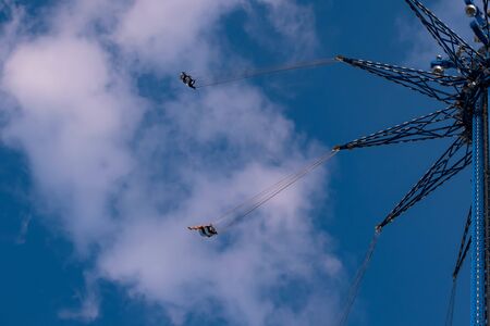 Orlando, Florida. May 16, 2019. People enjoying Orlando Star Flyer. It is the? World? S tallest swing ride standing at 450 feet. in International Drive area (6)のeditorial素材