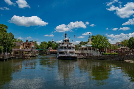 Orlando, Florida. May 10, 2019. Beautiful view of Liberty Square River Boat in Magic Kingdom at Walt Disney World (2)のeditorial素材