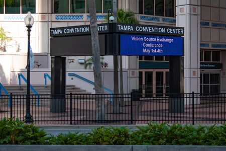 Tampa Bay, Florida. April 28, 2019. Partial view of Tampa Convention Center.のeditorial素材