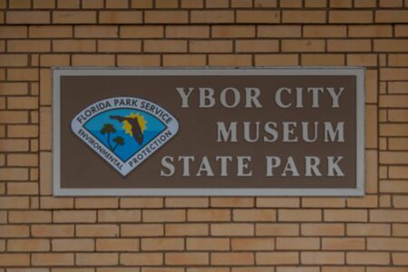 Tampa Bay, Florida. July 12, 2019. Ybor City State Park Museum in historic district.のeditorial素材
