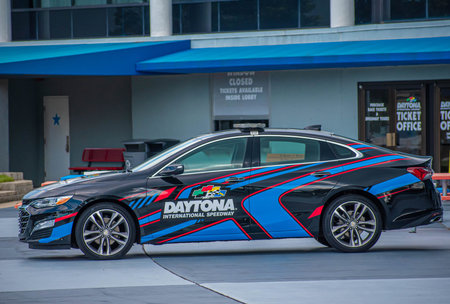 Datytona, Florida. July 18, 2019 Daytona 500 car at Daytona International Speedway 1