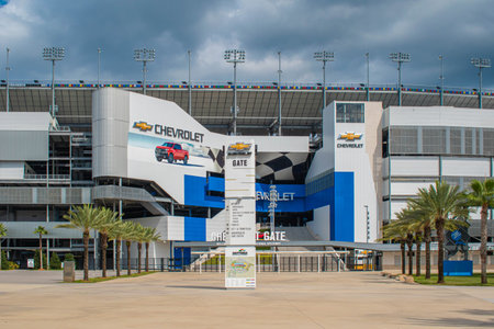 Datytona, Florida. July 18, 2019. Panoramic view of Chevrolet Gate at Daytona International Speedway 15のeditorial素材